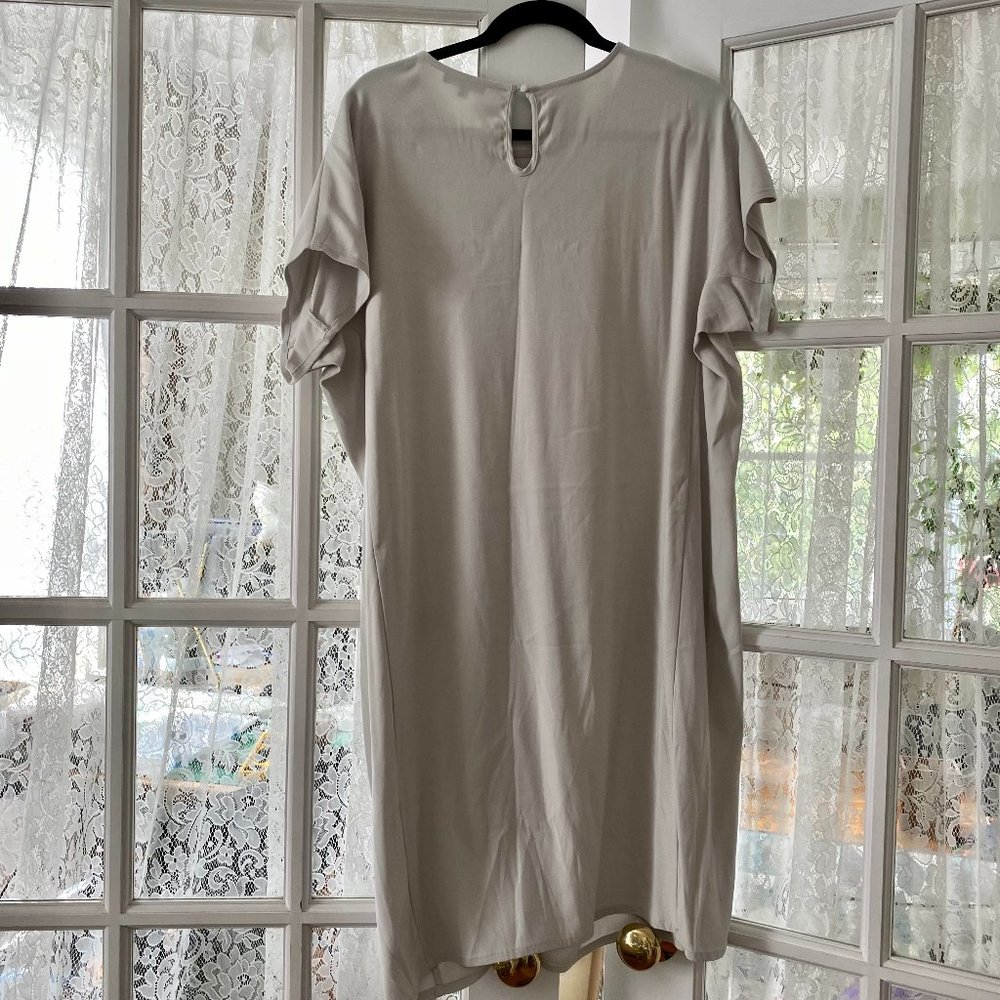 Universal Standard Luxe Twill Sheath Dress  Grey S - Picture 3 of 6